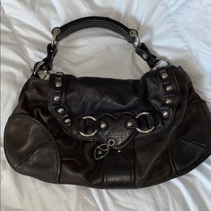 WOMENS JUICY COUTURE BROWN LEATHER SHOULDER BAG